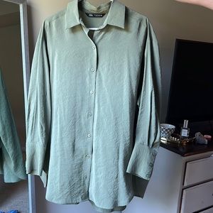 ZARA Oversized Green Blouse